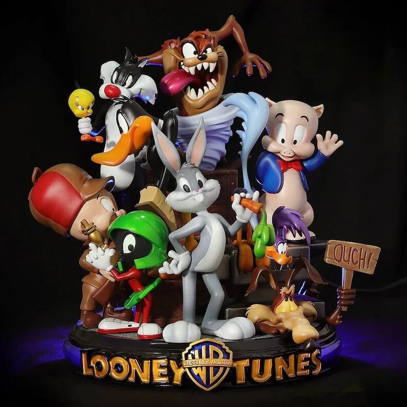 UNPAINTED Looney Tunes Character Diorama 3d Printed Model Kit