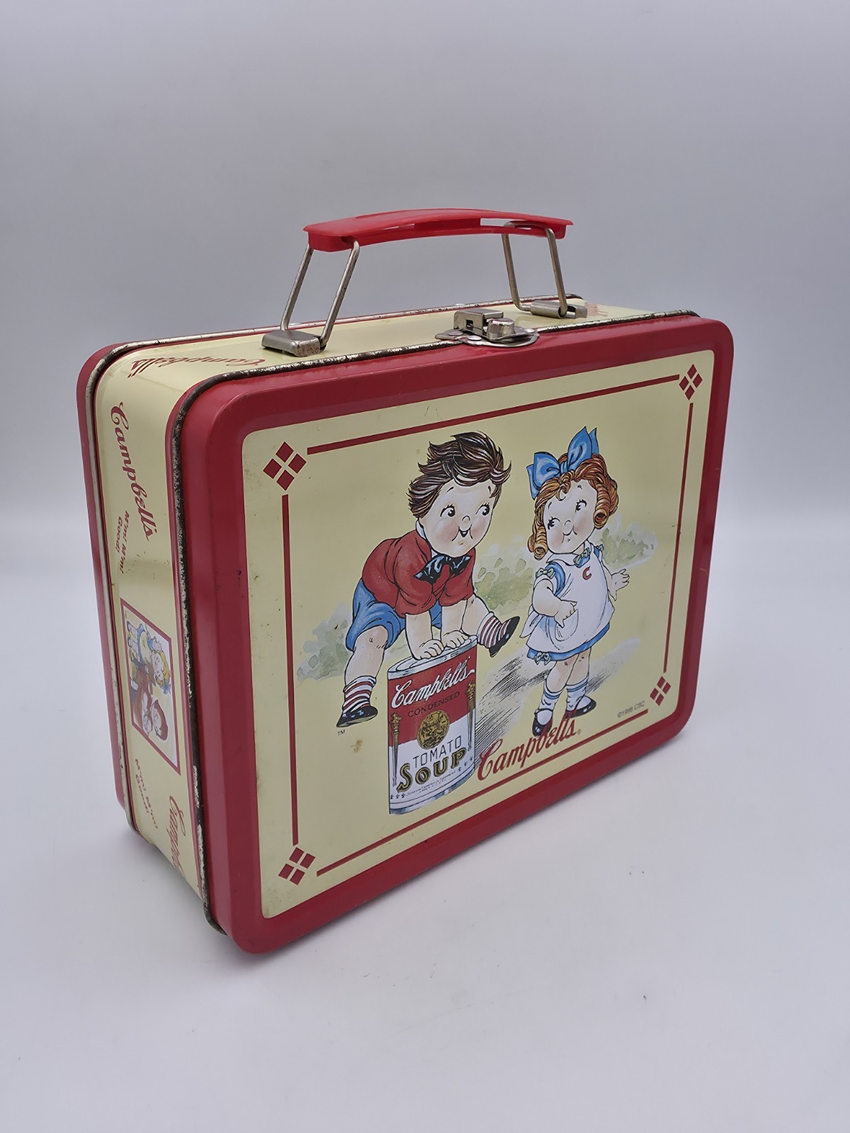 Vintage Tin Metal Lunch Box 1998 Campbell's Tomato Soup Kids Vintage Tin Metal Lunch Box 1998 Campbell's Tomato Soup Kids