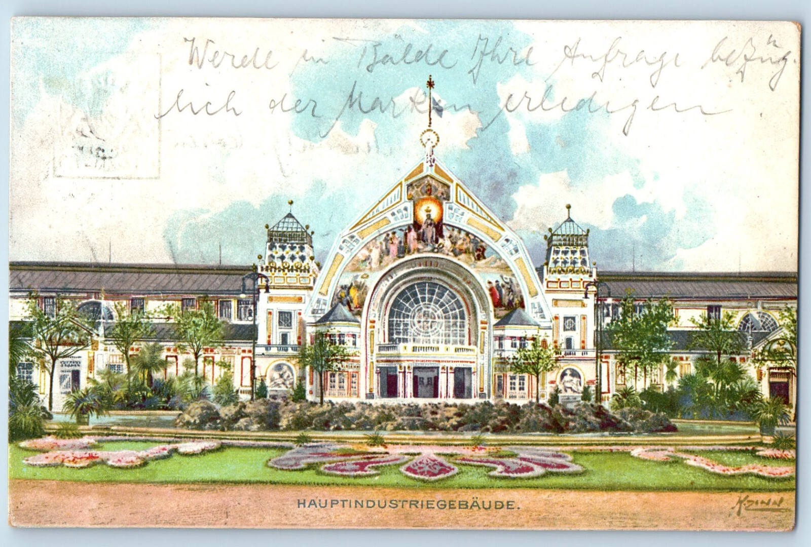 Stuttgart Germany Postcard Main Industrial Building 1906 Antique Posted