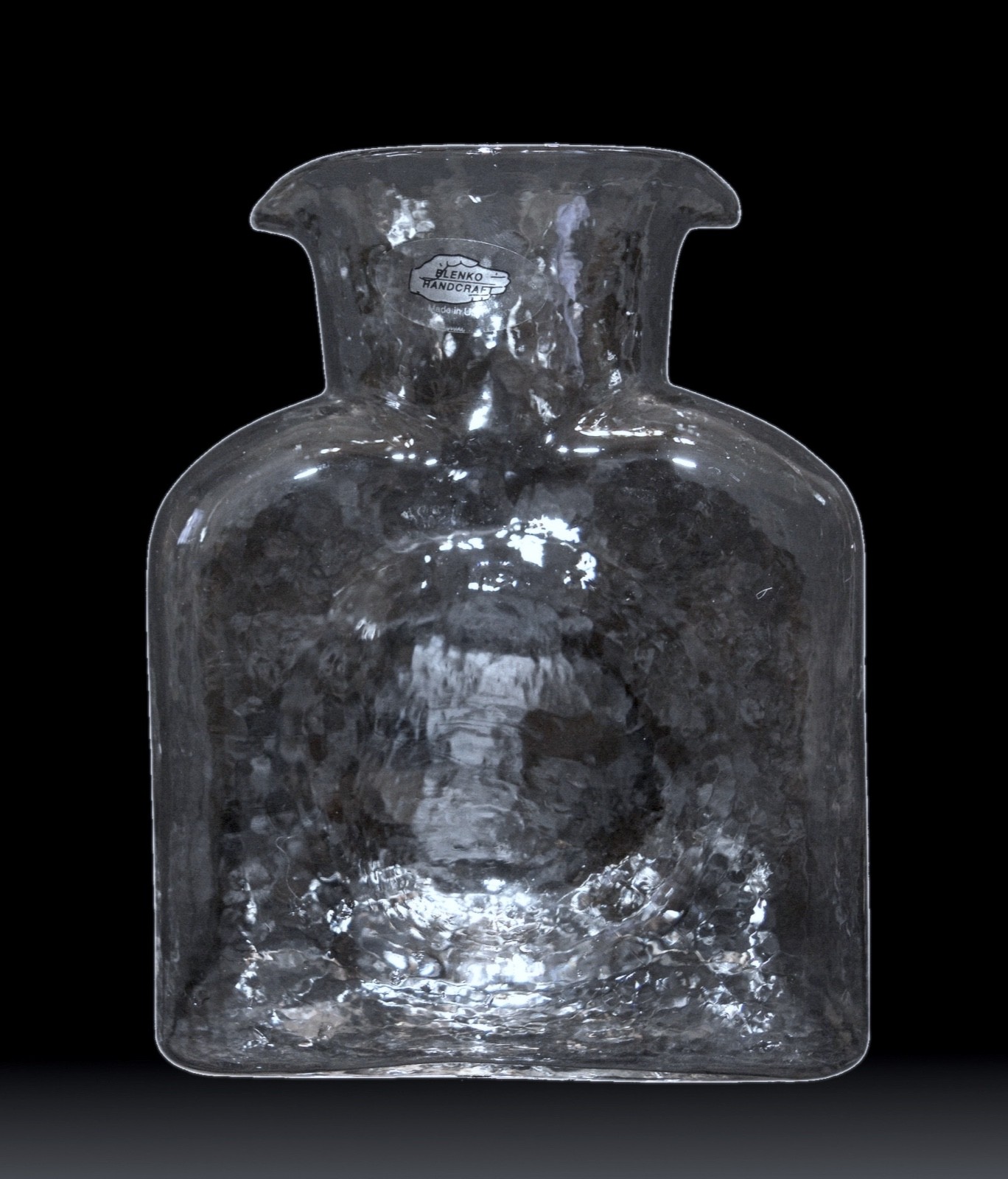 Vintage Blenko Art Glass Clear Carafe Bottle Decanter Pitcher Vase Vintage Blenko Art Glass Clear Carafe Bottle Decanter Pitcher Vase
