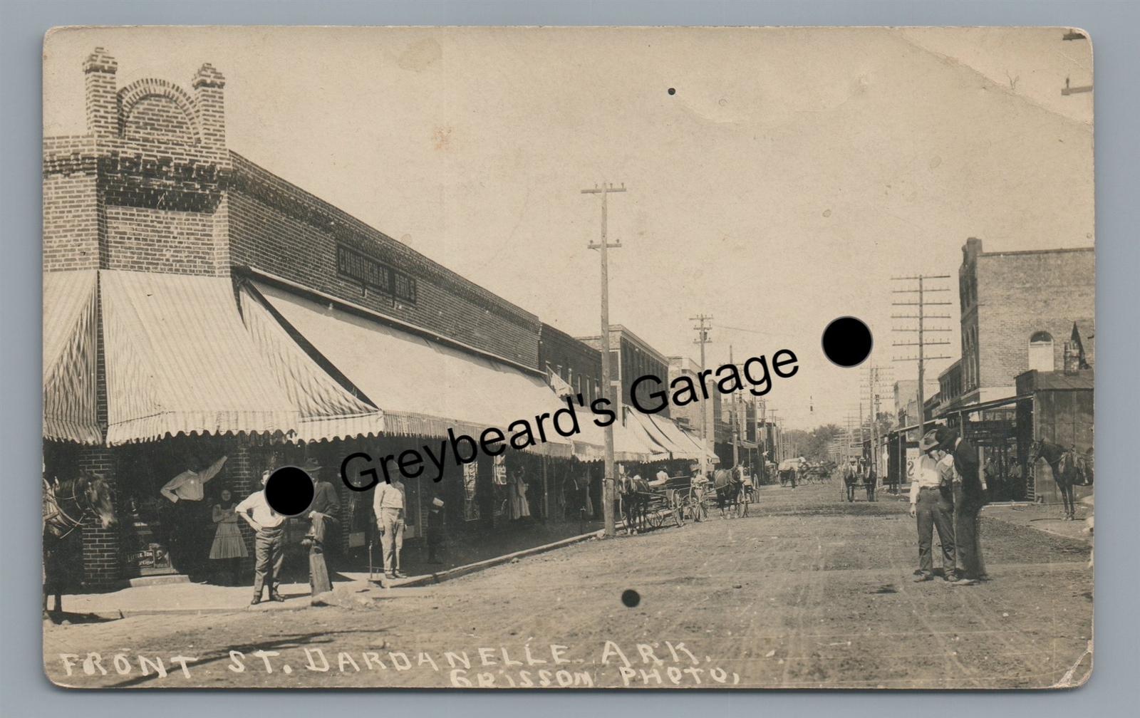 RPPC Front Street DARDANELLE AR Arkansas Vintage Grissom Real Photo Postcard