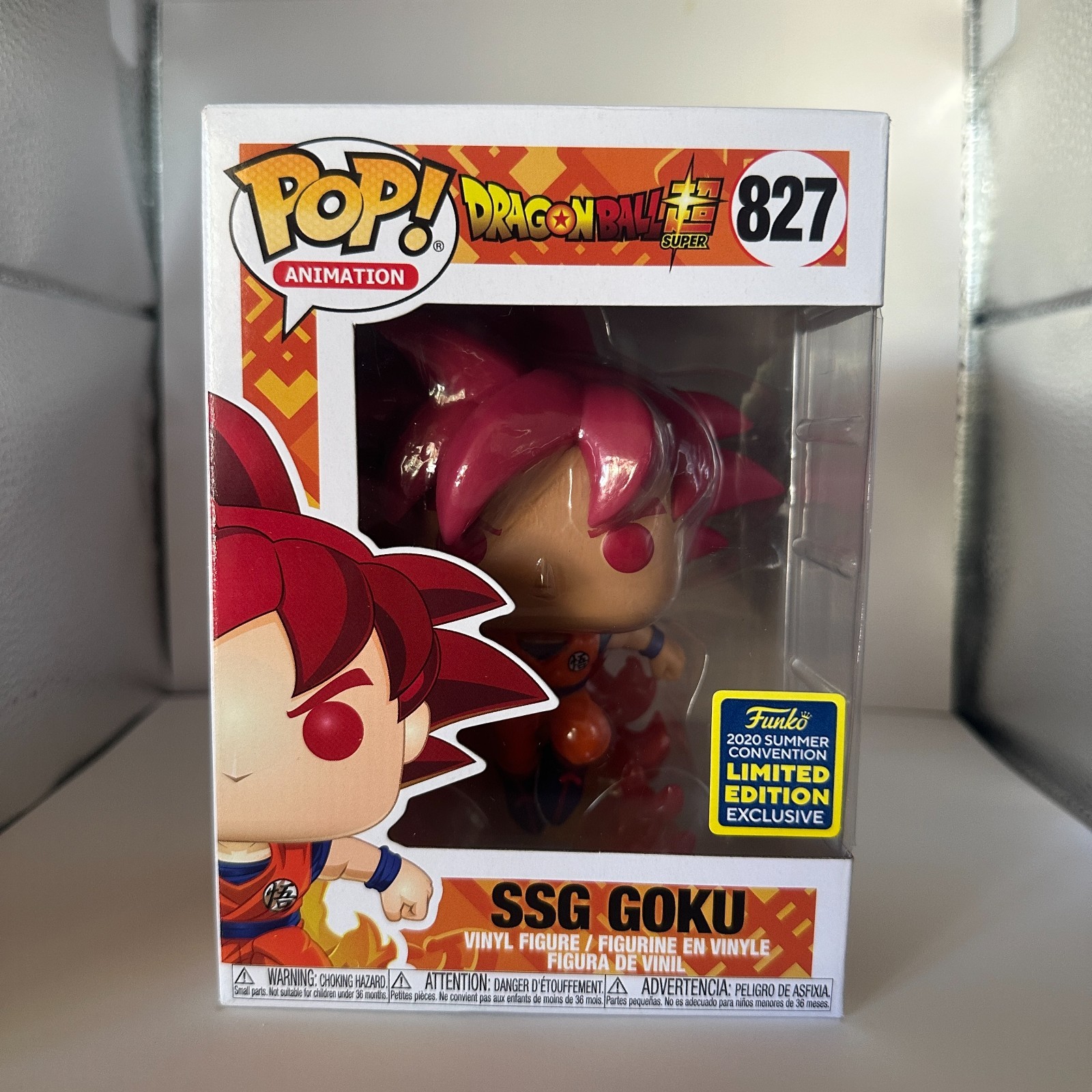 Funko Pop Dragonball Super SSG Goku 827 - 2020 SDCC Summer Convention Exclusive Funko Pop Dragonball Super SSG Goku 827 - 2020 SDCC Summer Convention Exclusive
