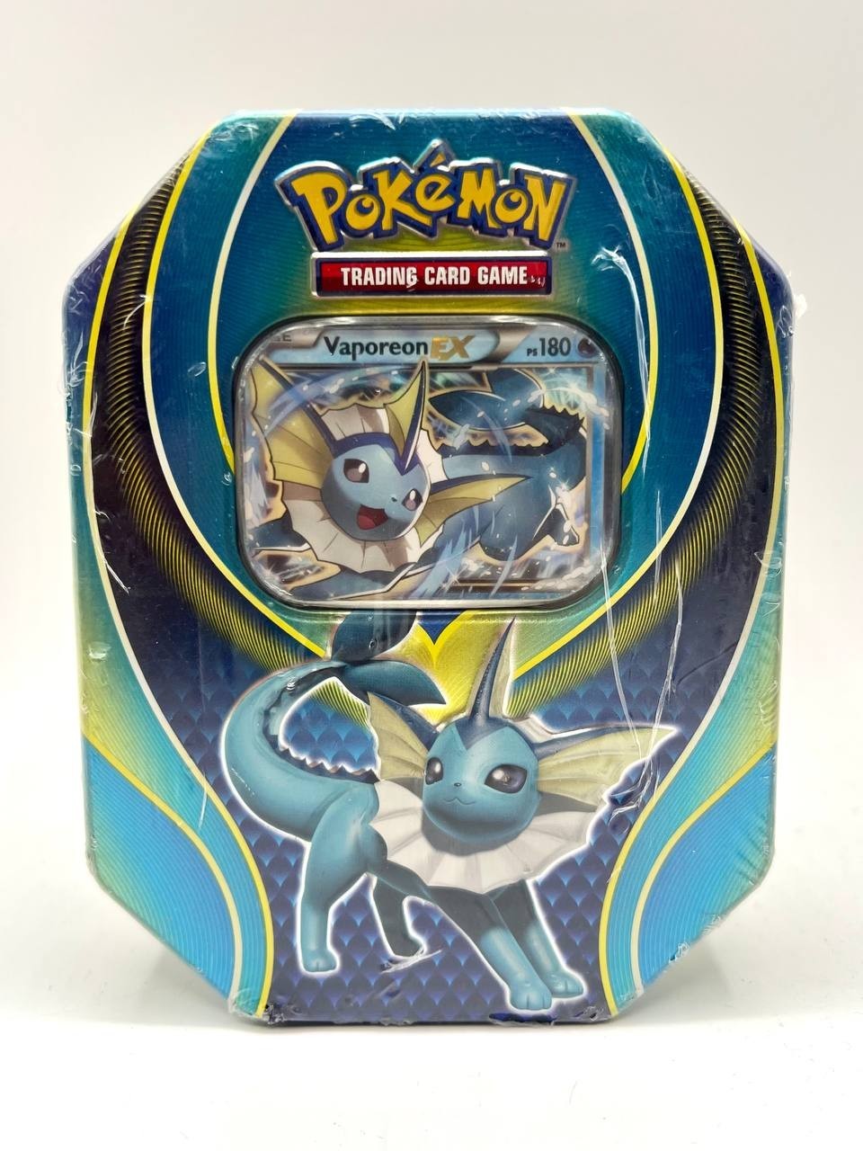 Pokemon Elemental Power Tins: Vaporeon Collectible Box Ex Italian Siled Pokemon Elemental Power Tins: Vaporeon Collectible Box Ex Italian Siled