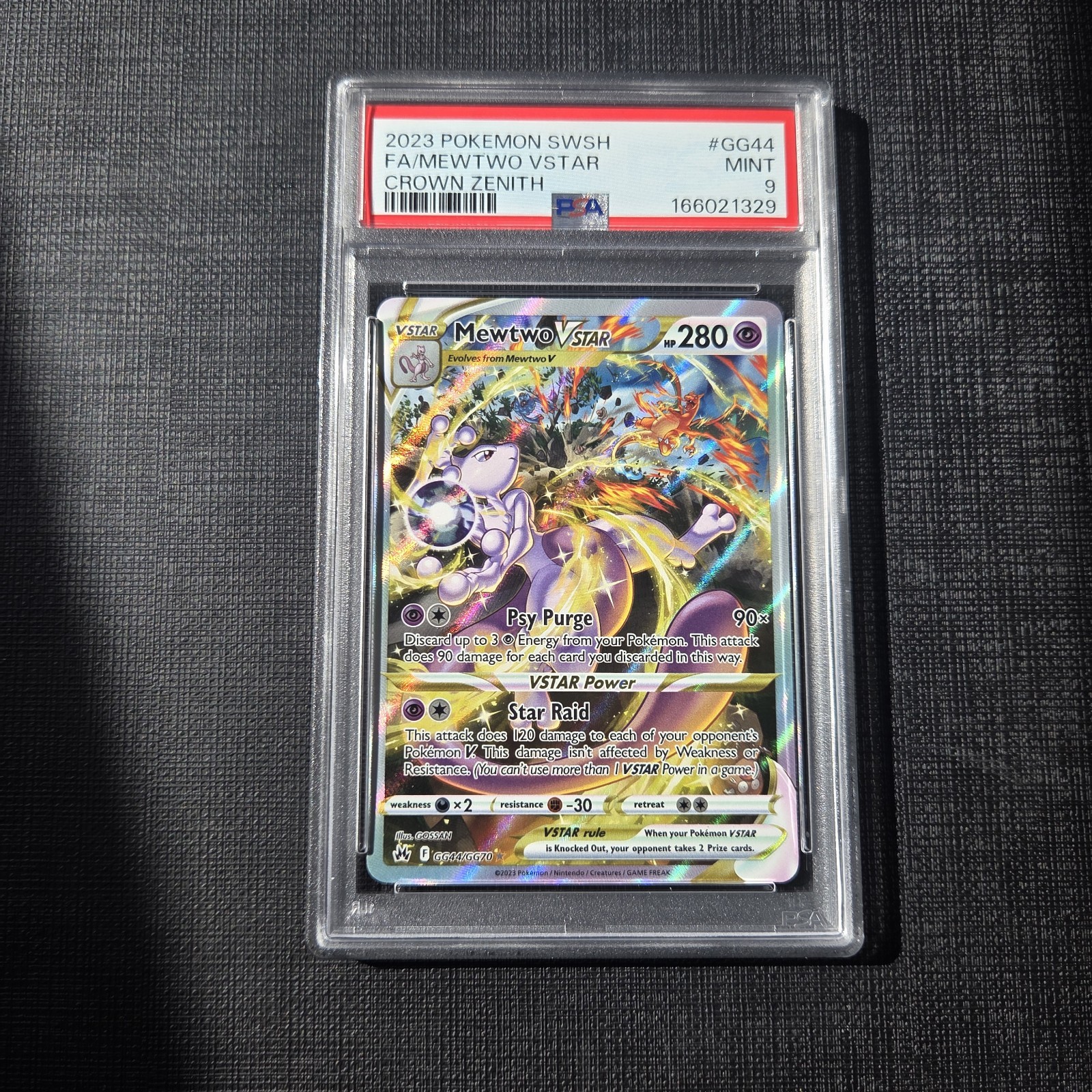 Pokemon Card - Mewtwo VSTAR GG44/GG70 Crown Zenith Galarian Gallery Holo - PSA 9