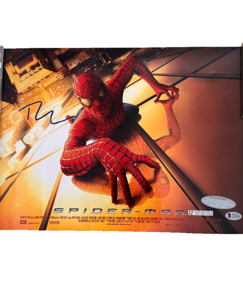 Tobey Maguire Signed Spider-Man Poster A3 - Beckett Authentication - VERY RARE