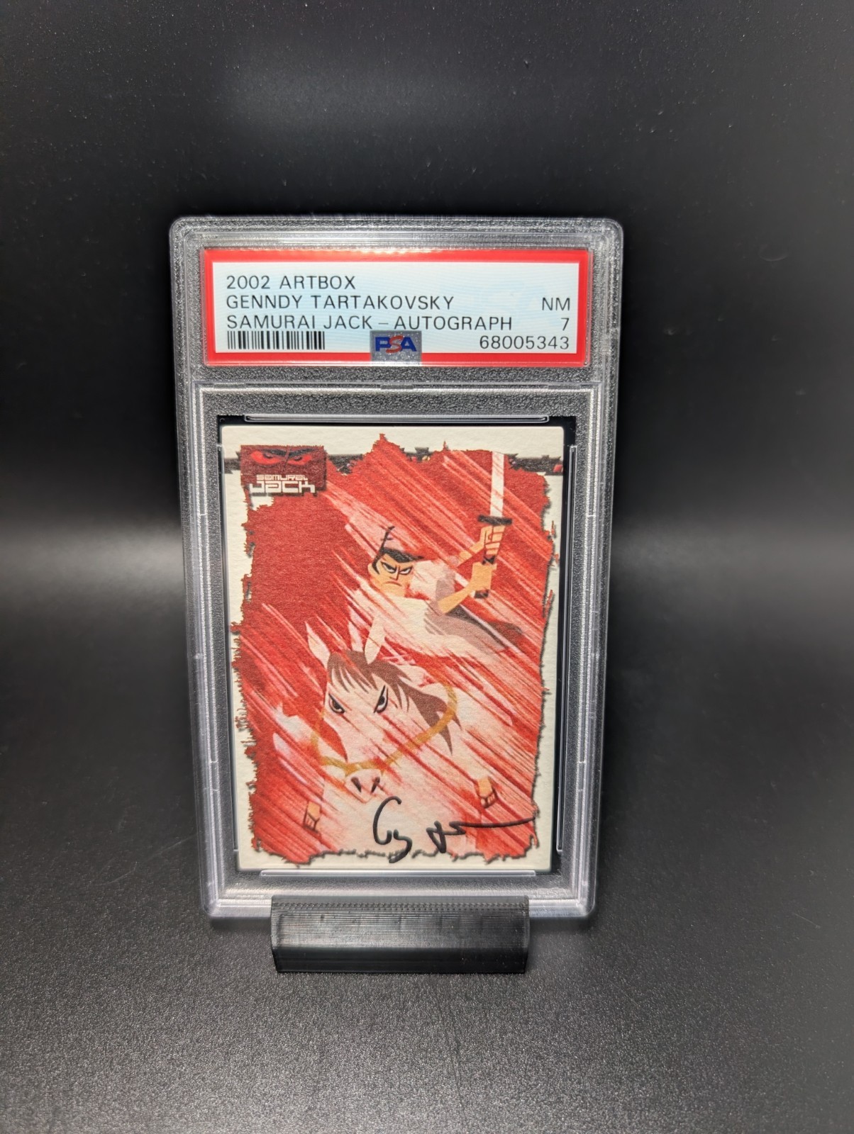 2002 ARTBOX GENNDY TARTAKOVSKY SAMURAI JACKSIGNED AUTO INSERT CARD PSA 7