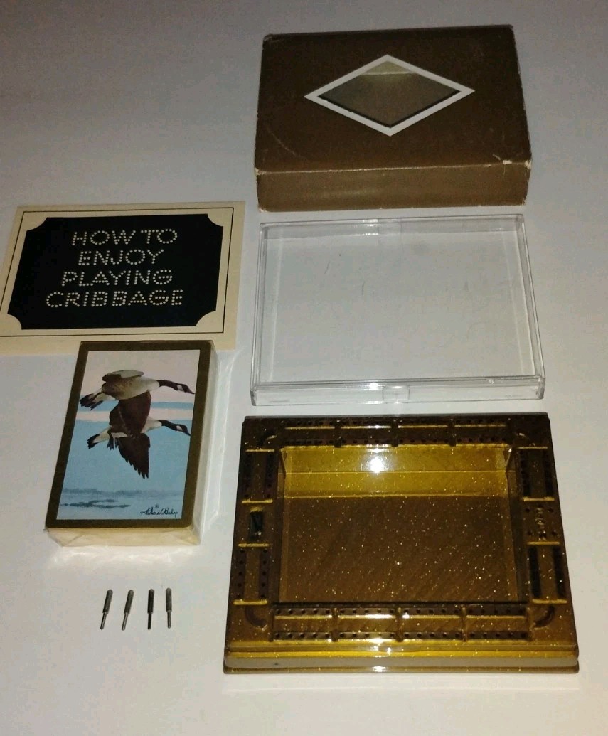 Vintage How To Play Cribbage mid-century Playing Cards Game Amazing Condition 