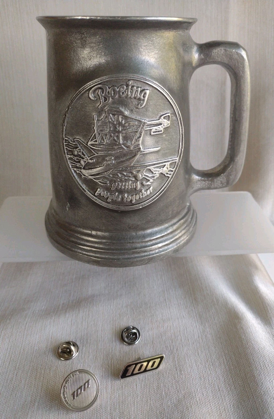Vintage Boeing Pewter Mug & Pins Vintage Boeing Pewter Mug & Pins