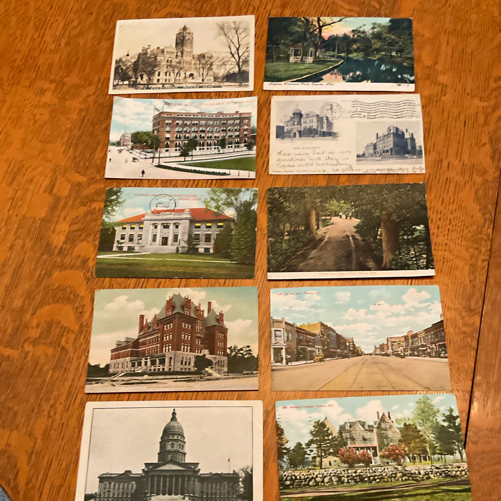 Vintage Topeka Kansas Postcard Lot of 10 Posted Divided Back Lithograph 5.5 Vintage Topeka Kansas Postcard Lot of 10 Posted Divided Back Lithograph 5.5