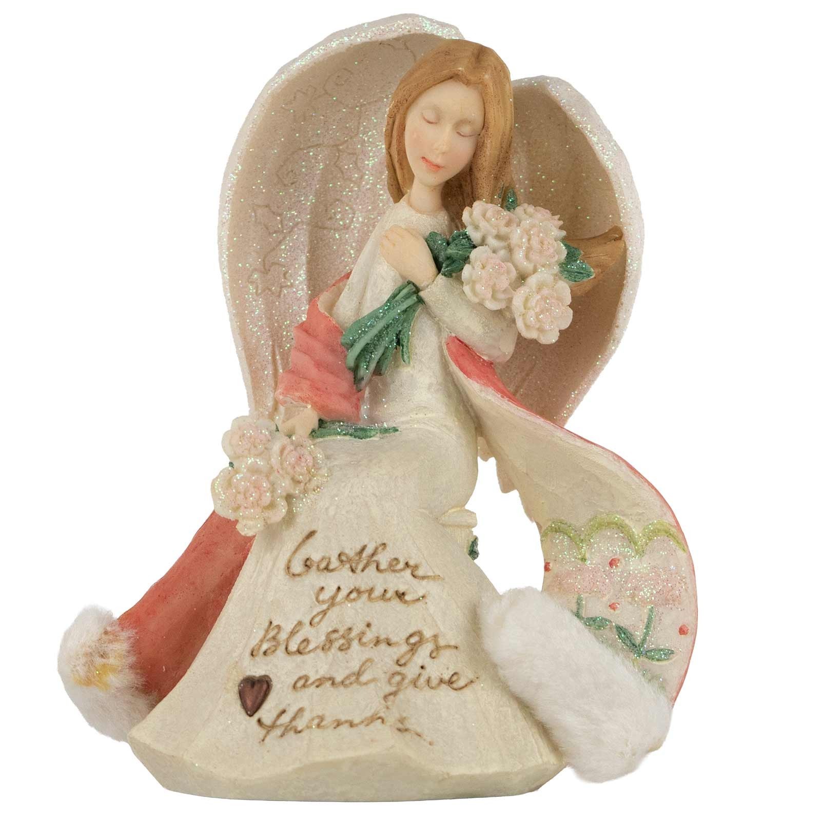 Foundations Christmas Rose Angel Figurine 4008227 Flower Legends Give Thanks New