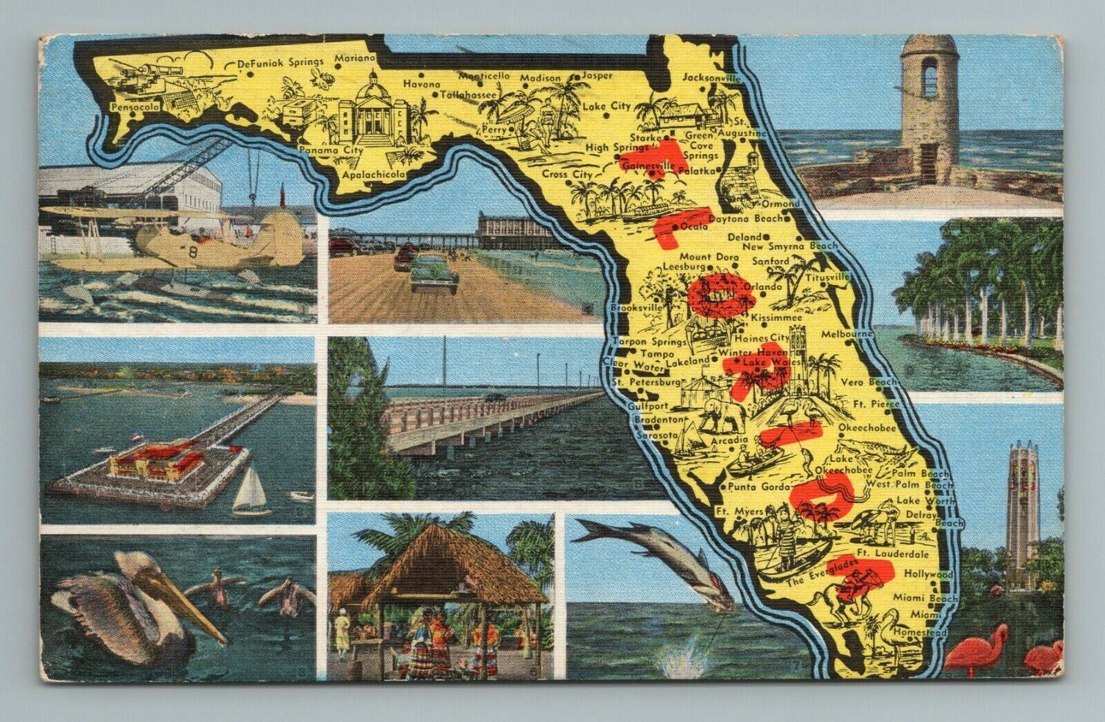 State of Florida Multiple Views Postcard