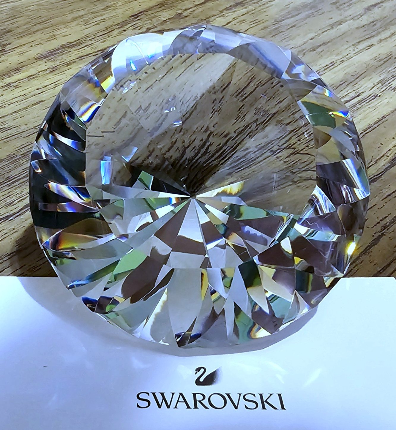 💎 Swarovski Crystal 1999 VERY LARGE 75mm Wavy Facet Chaton Diamond Figurine NIB