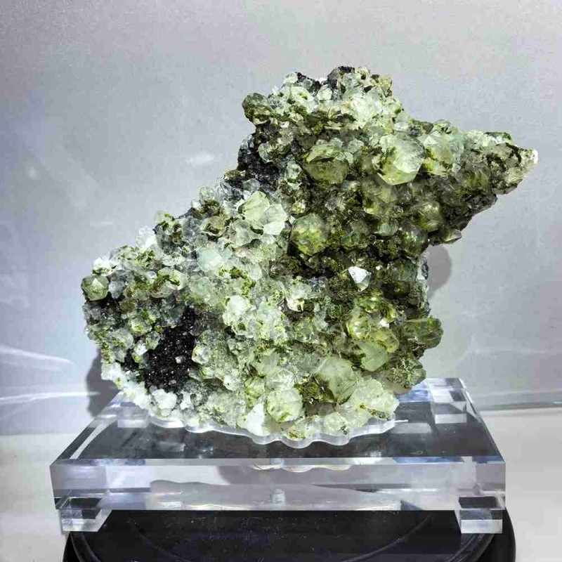 10.26LB Natural Green Ghost Phantom Quartz Crystal Point Mineral Specimen +Stand 10.26LB Natural Green Ghost Phantom Quartz Crystal Point Mineral Specimen +Stand