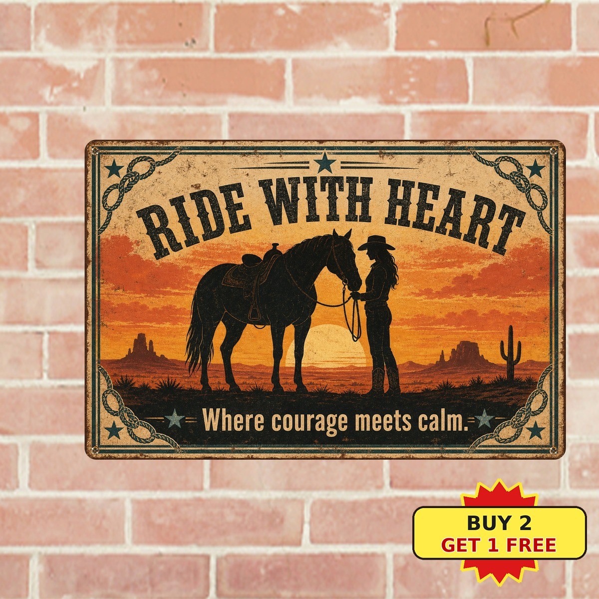Equestrian Woman Inspired Metal Sign Vintage Horse Rider Salon Tin Plaque 8x12