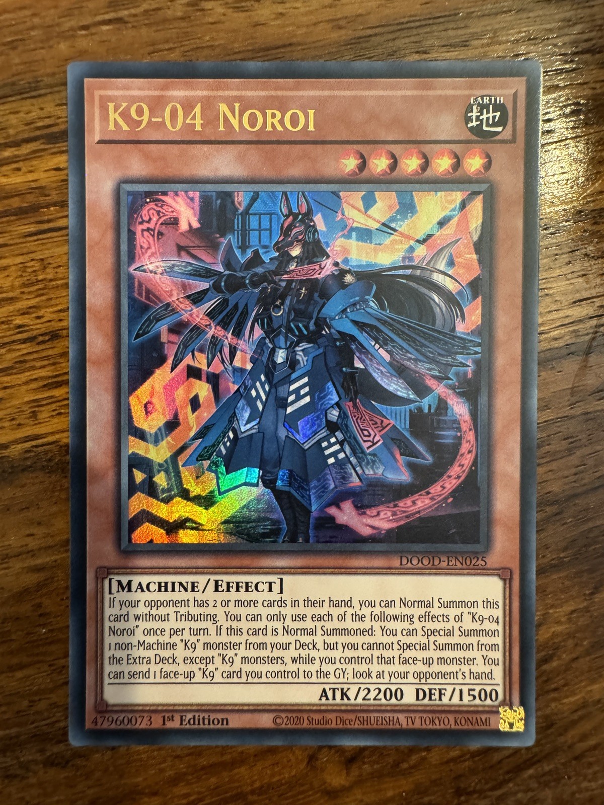 Yu-Gi-Oh DOOD-EN025 K9-04 Noroi Ultra Rare 1st Edition Mint Card Yu-Gi-Oh DOOD-EN025 K9-04 Noroi Ultra Rare 1st Edition Mint Card