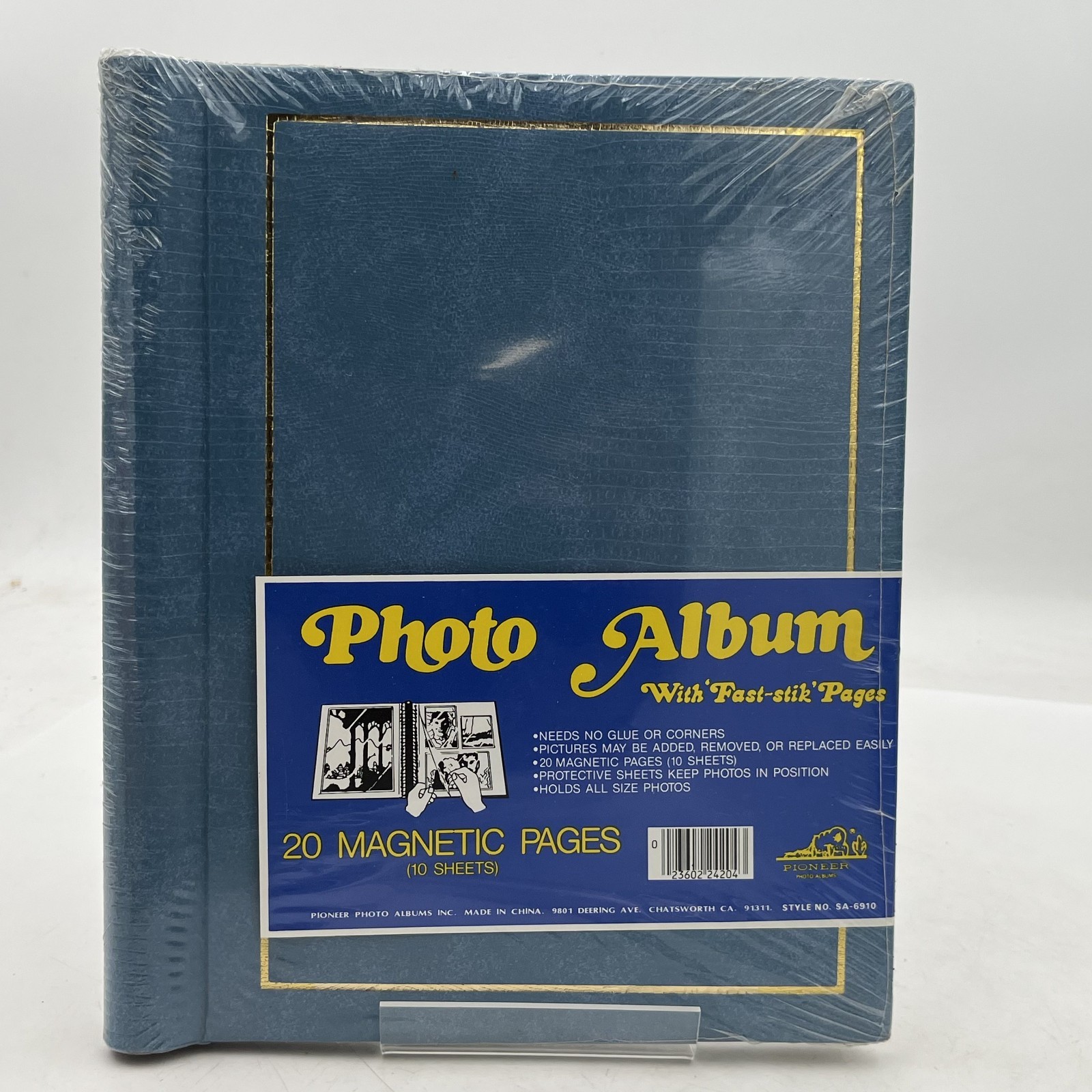VTG Pioneer Deluxe 20 Page Photo Album BLUE Magnetic Made in usa SA-6910 1980s VTG Pioneer Deluxe 20 Page Photo Album BLUE Magnetic Made in usa SA-6910 1980s