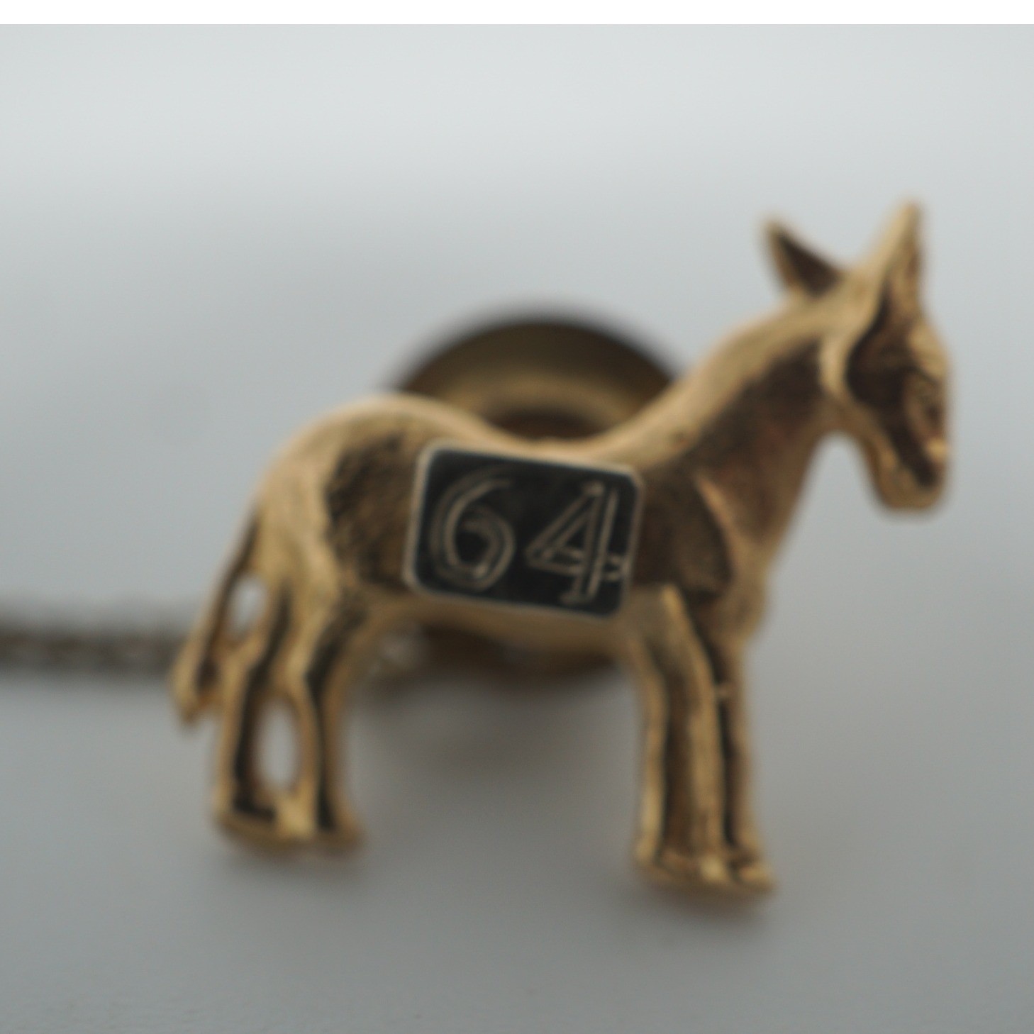 Vintage 1964 Democratic Donkey Tie Tack Pin Gold Tone Political Memorabilia 64 Vintage 1964 Democratic Donkey Tie Tack Pin Gold Tone Political Memorabilia 64
