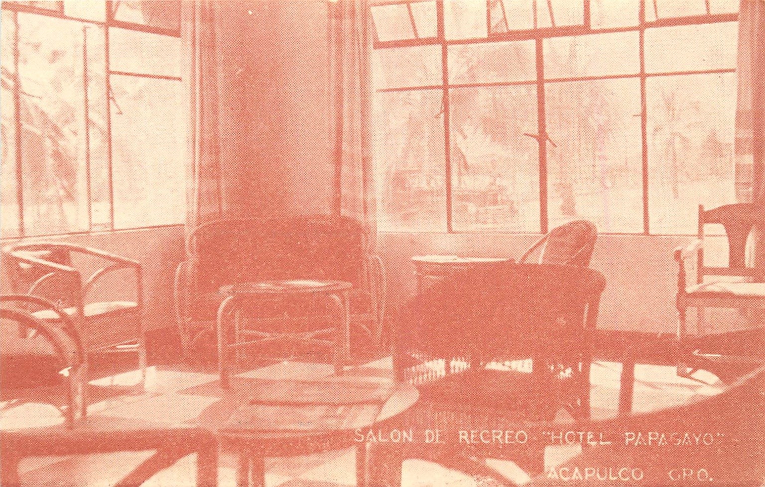 Vintage HOTEL PAPAGAYO Acapulco Mexico Salon Recreation Room Postcard ALBA 1950s Vintage HOTEL PAPAGAYO Acapulco Mexico Salon Recreation Room Postcard ALBA 1950s