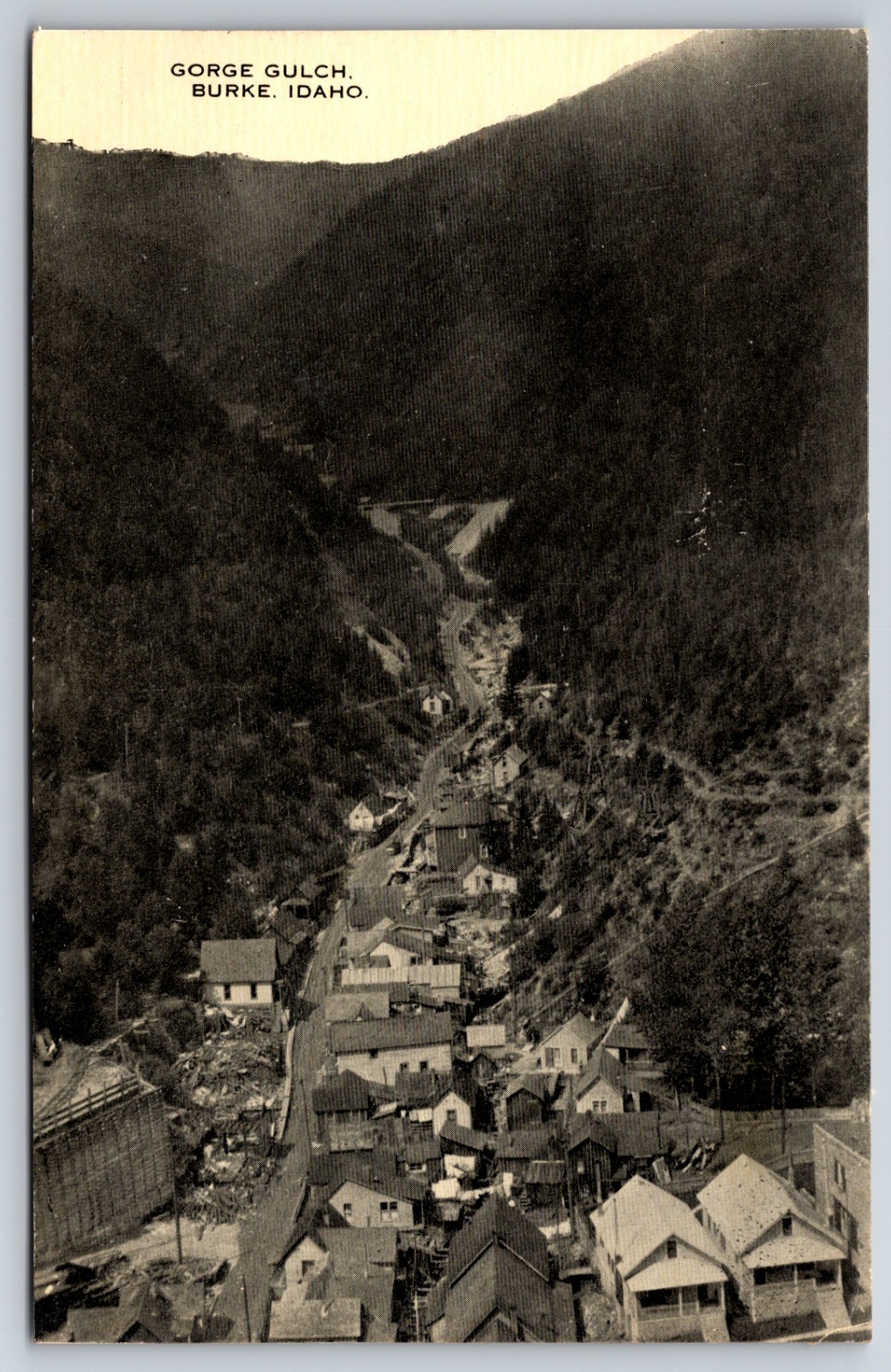 Gorge Gulch Burke Idaho ID Birdseye View of Town c1910 Postcard Gorge Gulch Burke Idaho ID Birdseye View of Town c1910 Postcard