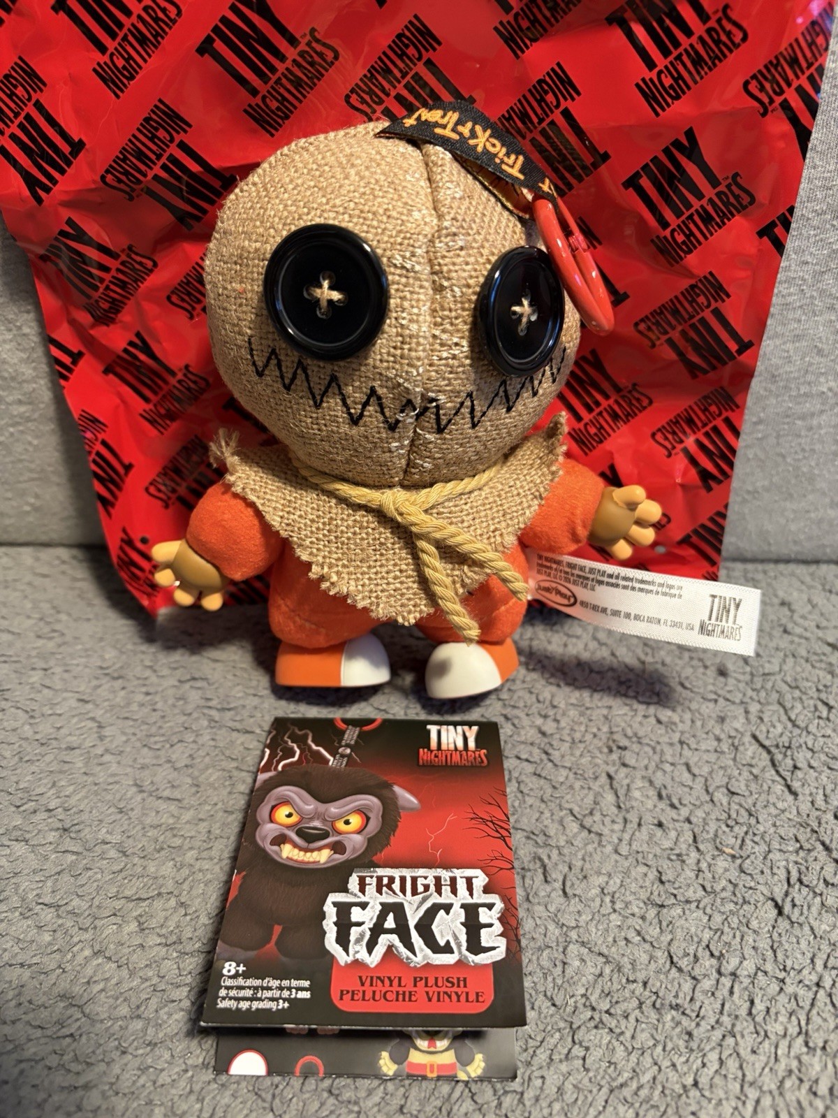 Tiny Nightmares Fright Face Vinyl Plush Bag Charm Keychain SAM Trick R Treat