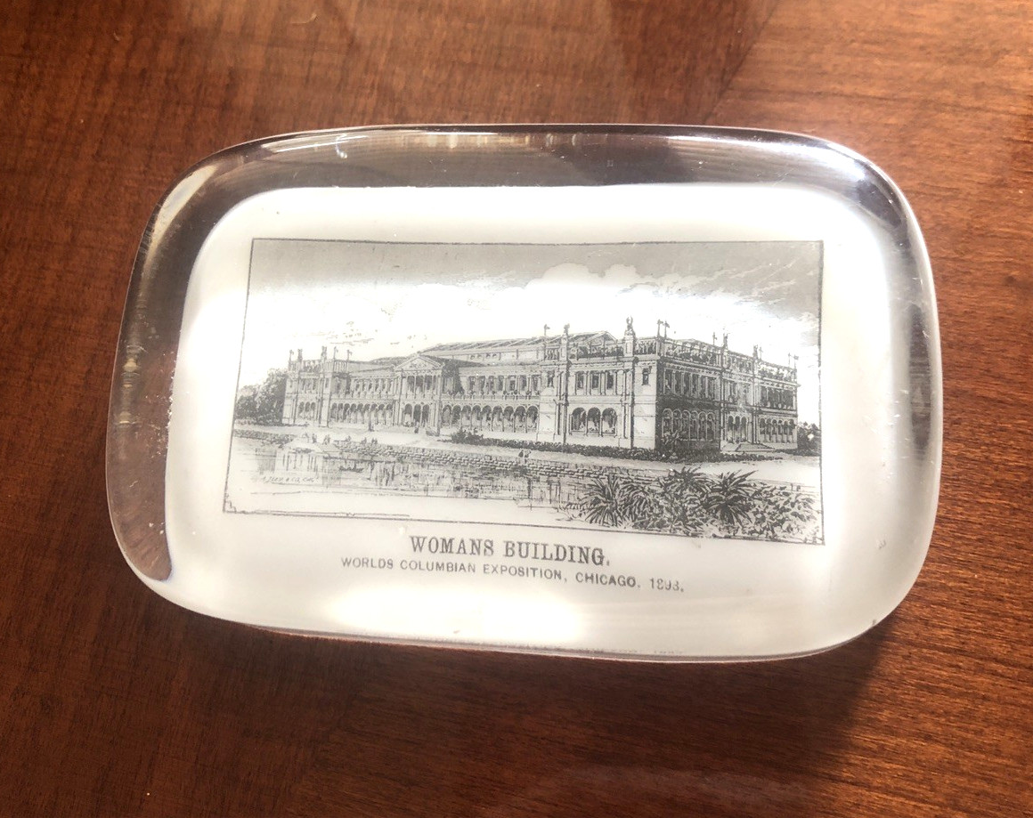 Antique 1892 Colombian World Fair Chicago Illinois Womens Building Paperweight Antique 1892 Colombian World Fair Chicago Illinois Womens Building Paperweight