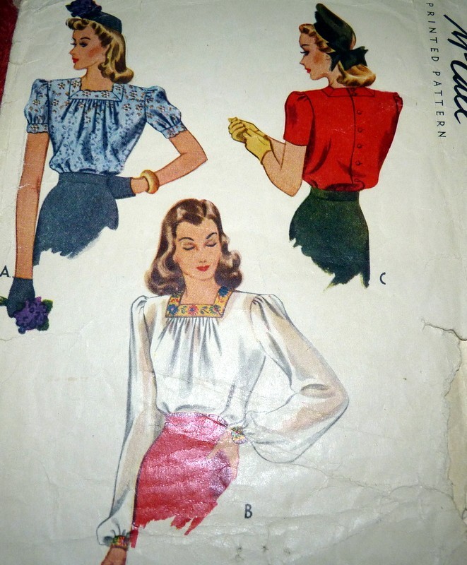 *LOVELY VTG 1940s BLOUSE McCALLS Sewing Pattern 16/34
