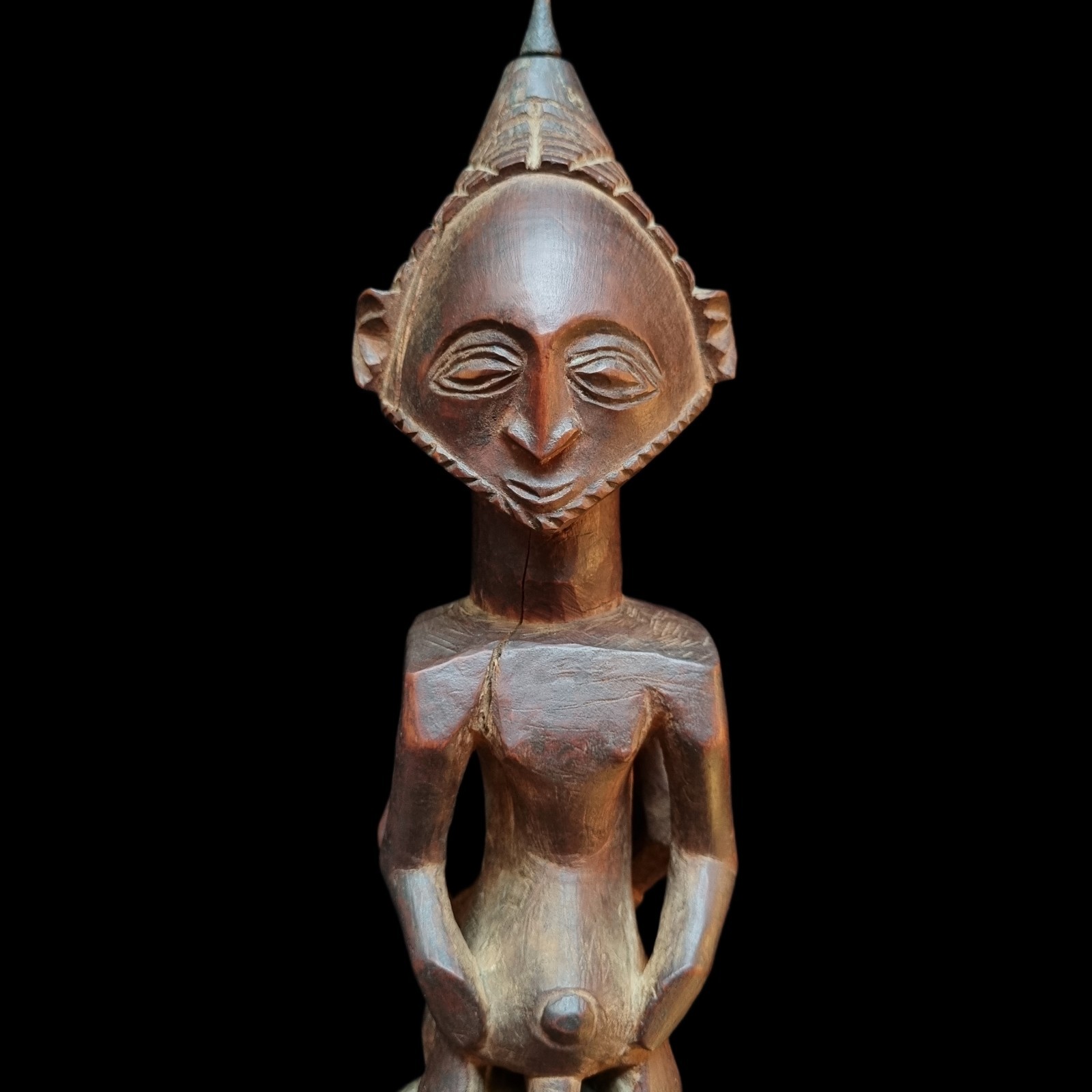 Antique Luba Hemba Kabeja Janus Ancestor Figure Congo Tribal Art Sculpture Wood