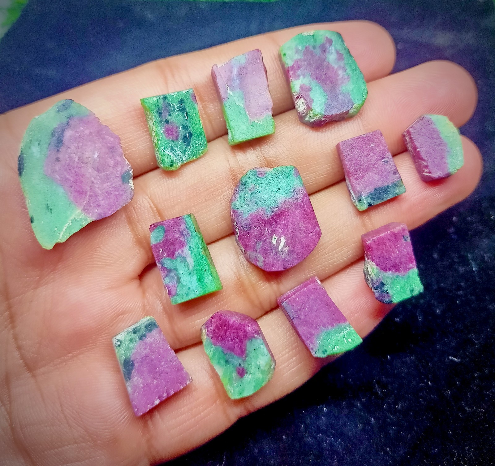 10pcs Naturals Raw Ruby In Zoisite Rough Stone Uncut High Ruby Content Collector