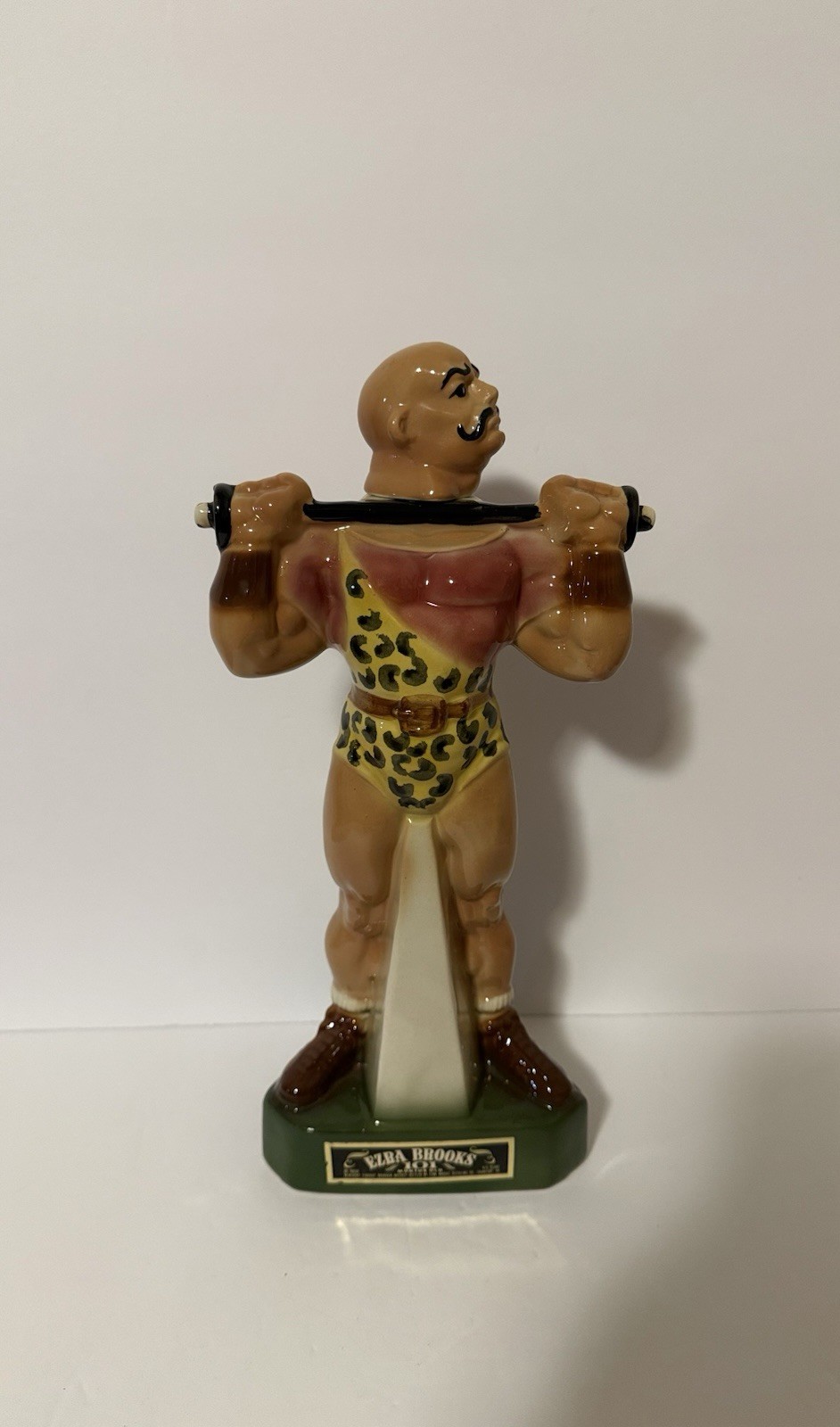 1974 Ezra Brooks Decanter “Strong Man” Weight Lifter 14” RARE