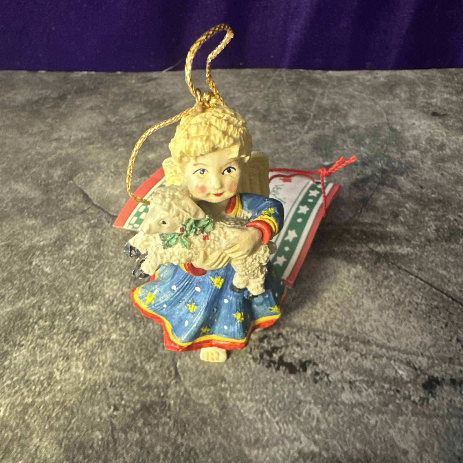 Mary Engelbreit angel & lamb 1988 Christmas ornament A Very Special Holiday