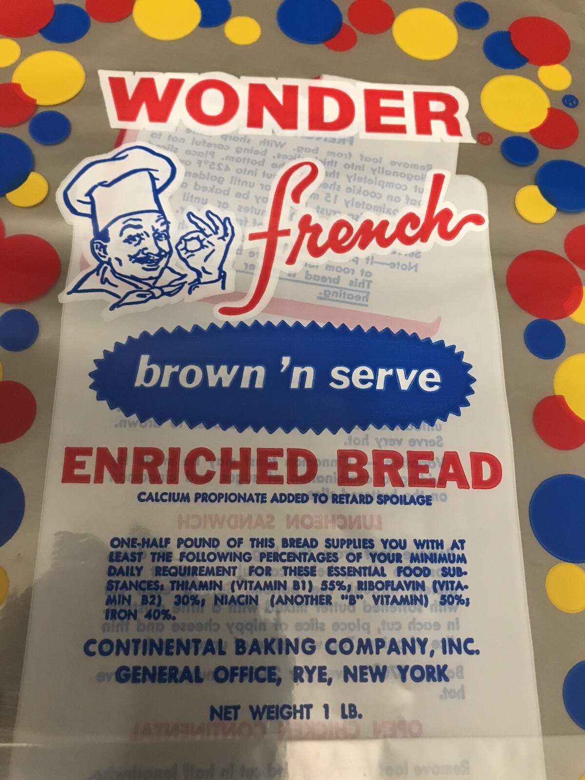 Vintage Wonder Bread Wrapper Bag Vintage Wonder Bread Wrapper Bag