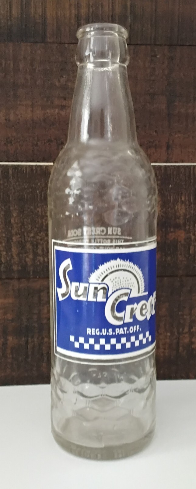 1952 Vintage Sun Crest Soda Pop Glass Bottle Scottsbluff, NE, Cheyenne, WY 10oz