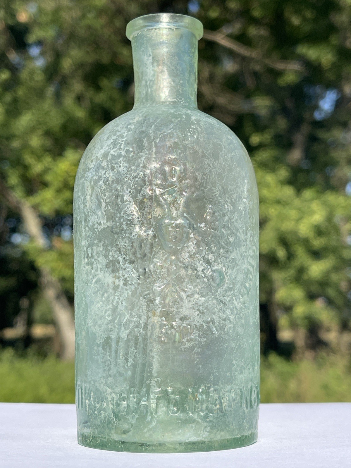 Rare Antique 1872 Moscow Polytechnic Exhibition Ludwig Marks Glass Bottle Flask.
