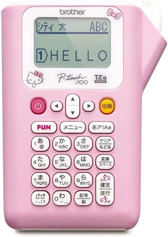 Brother Industries Kitty Sanrio Label Maker P-touch PT-J100KTP Pink Japan New