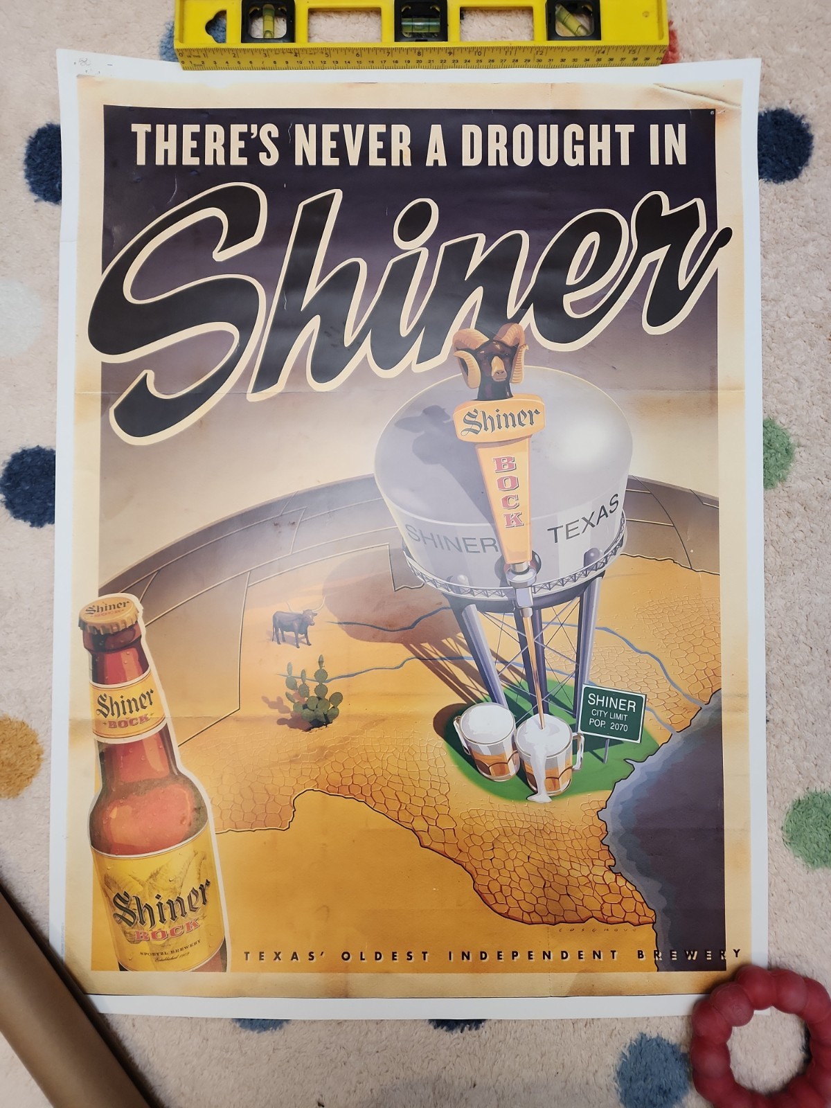 Vintage Shiner Beer Poster There\'s Never A Drought In Shiner 30x23 Poster 2004 Vintage Shiner Beer Poster There\'s Never A Drought In Shiner 30x23 Poster 2004