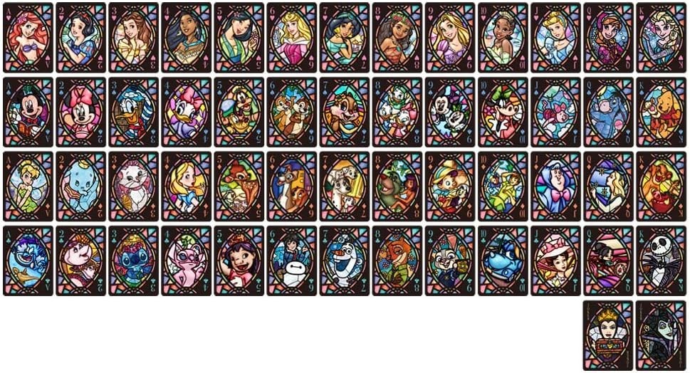 Tenyo Disney Characters Stained Glass Playing Cards / Trump / Rare Japan