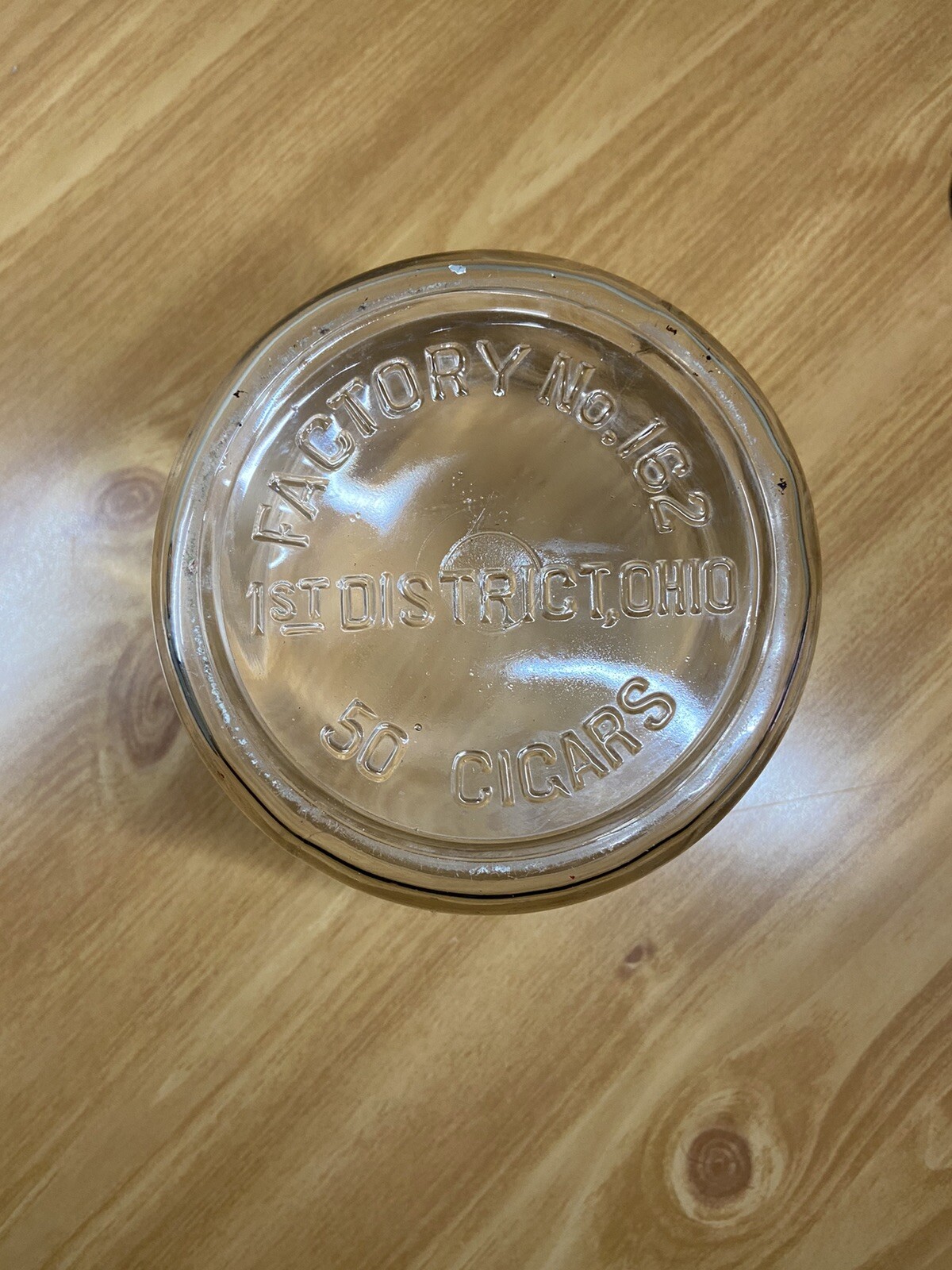 Vintage Cigar Jar Marion Ohio 1940s-1950s Factory 162 Rare