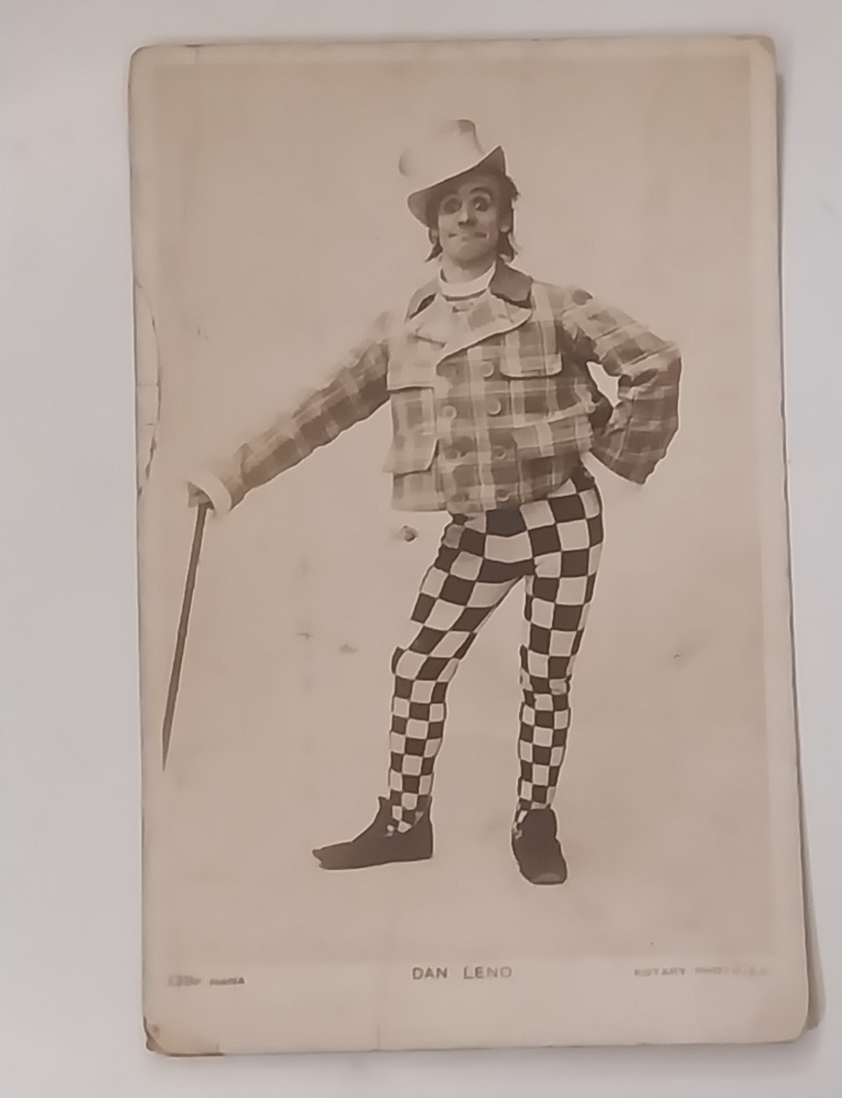 Vintage Dan Leno Victorian British Comedian Actor Singer RPPC Rotary Postcard