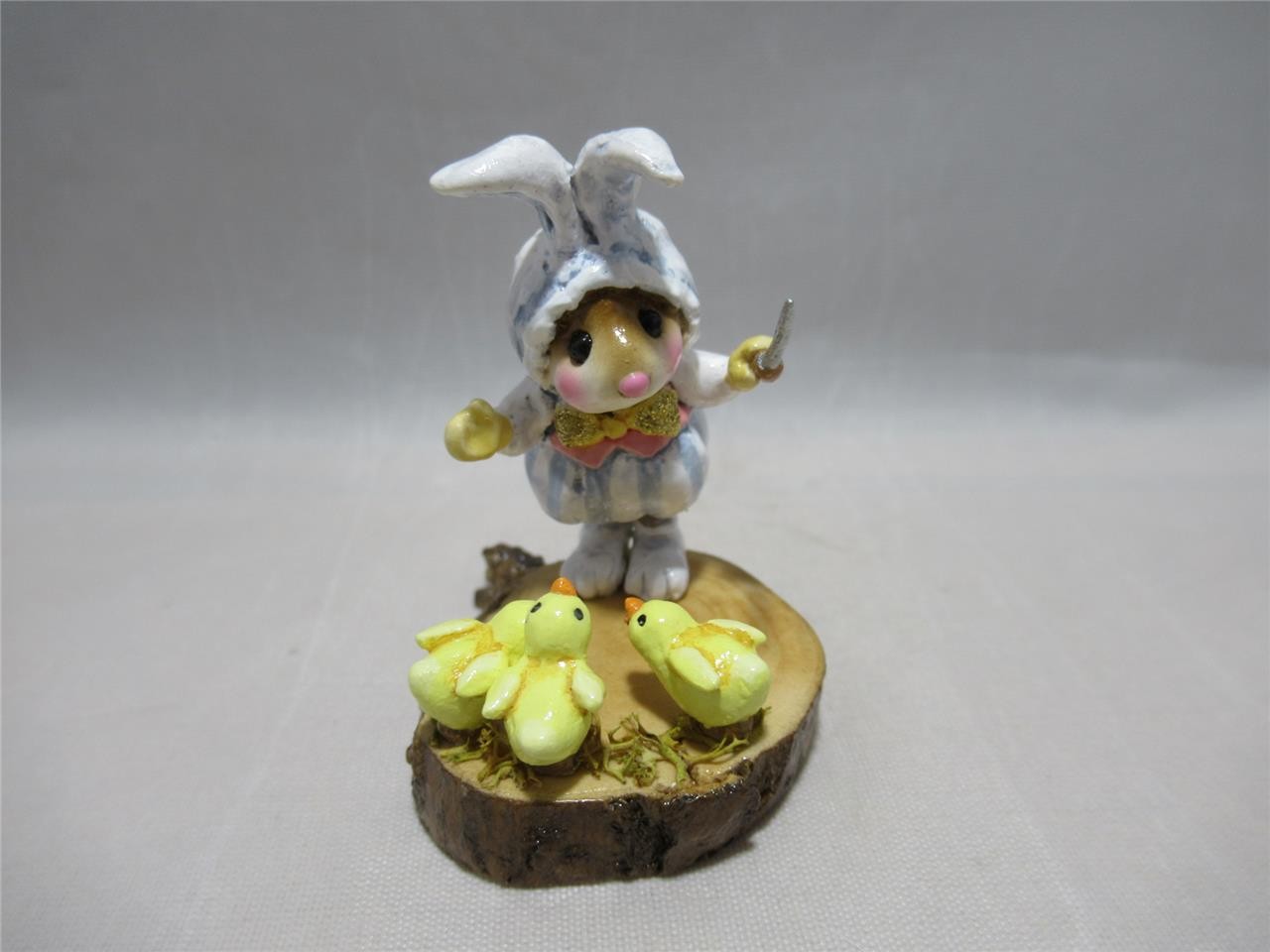 Wee Forest Folk Wee Tweet Trio Retired in WFF Box - Easter Mouse Super Cute