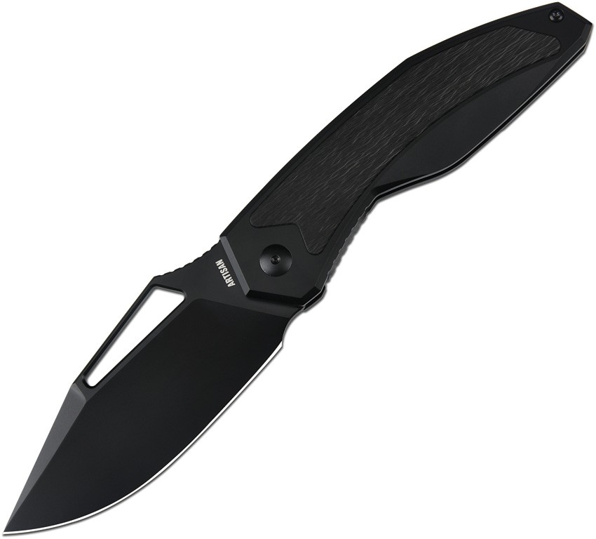 Artisan Fragarach Framelock Black Titanium & CF Folding CPM-S90V Knife 1879GBBK