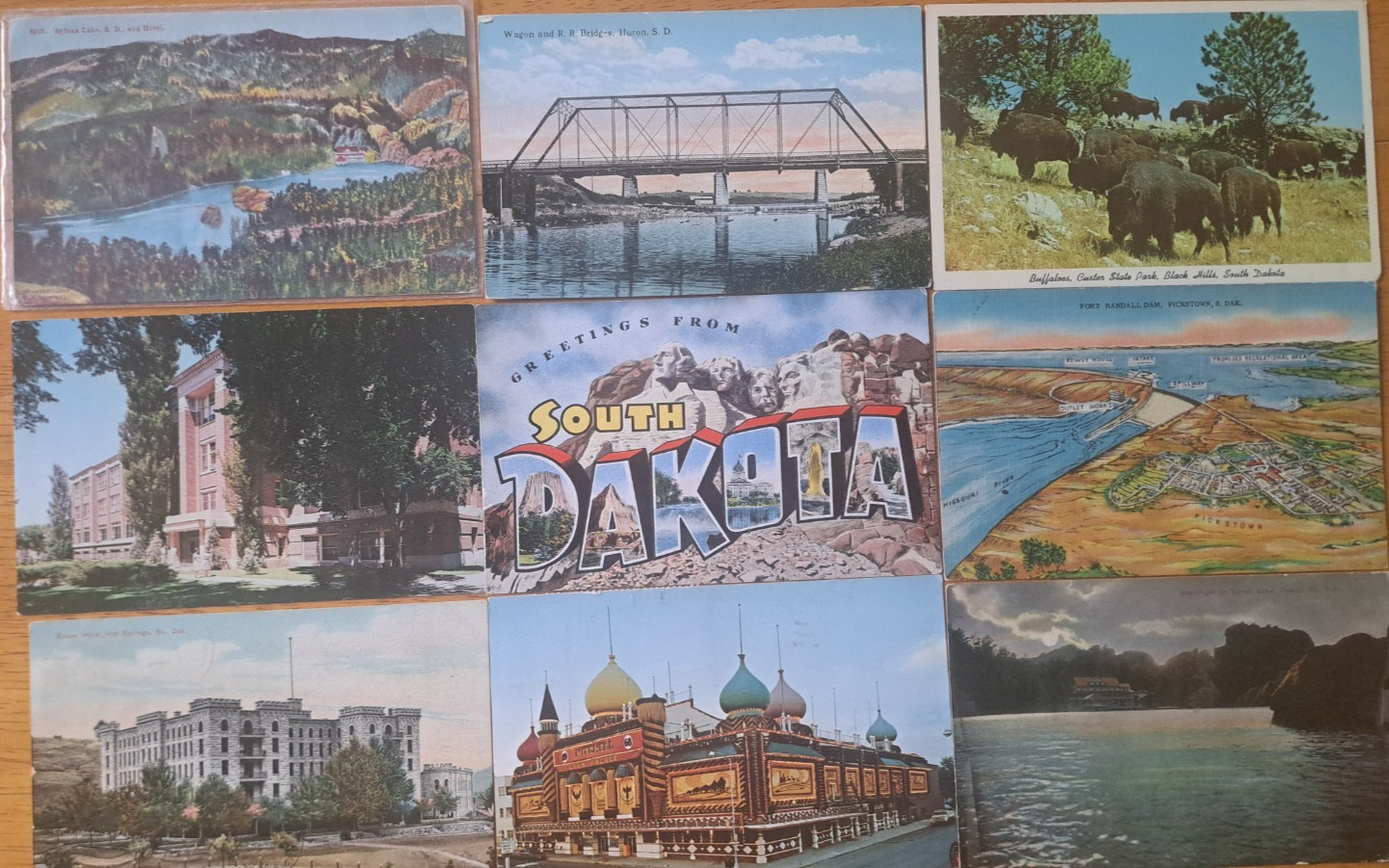 Lot of 9 SOUTH DAKOTA Old Postcards State Views Lot of 9 SOUTH DAKOTA Old Postcards State Views