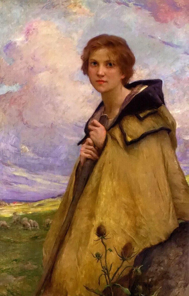 Oil painting beautiful young girl beauty in landscape 