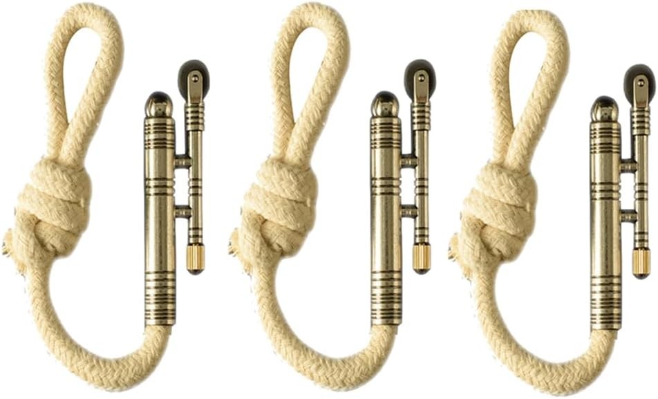 Vintage Trench Lighter Windproof Metal Rope Wick Outdoor Camping Pack of 3 Vintage Trench Lighter Windproof Metal Rope Wick Outdoor Camping Pack of 3