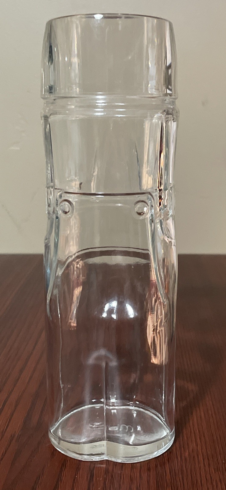 SOHM 0.5L Clear Glass Embossed Overalls 8.75”