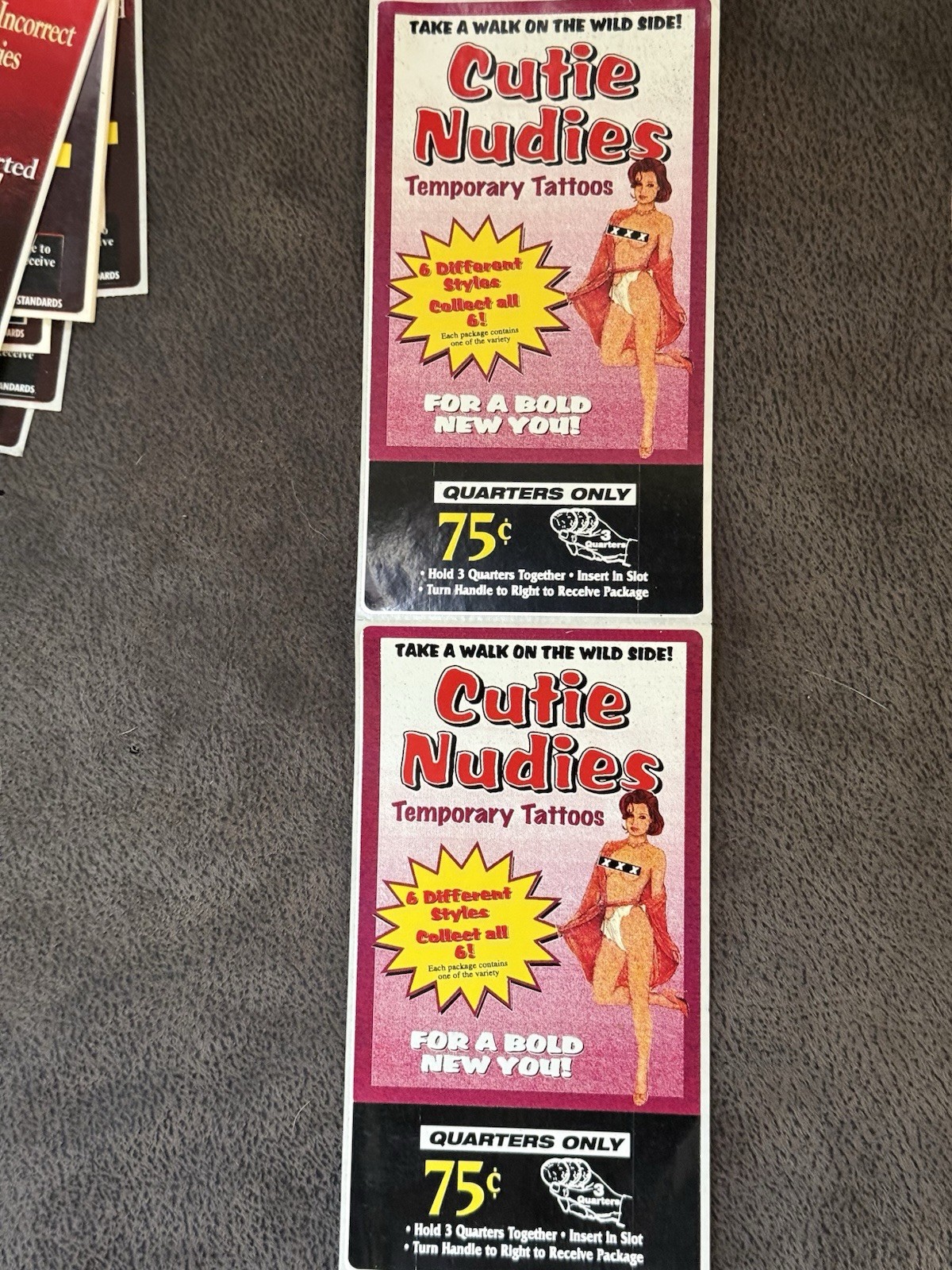 Vintage “ Cutie Nudies “ Condom Label Displays Collectible Item