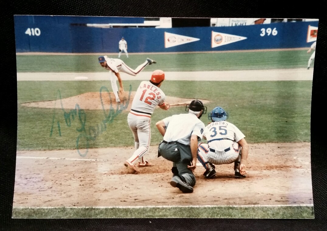 1980s TOMMY LAWLESS Signed Baseball Photo vtg Auto St Louis Cardinals Team
