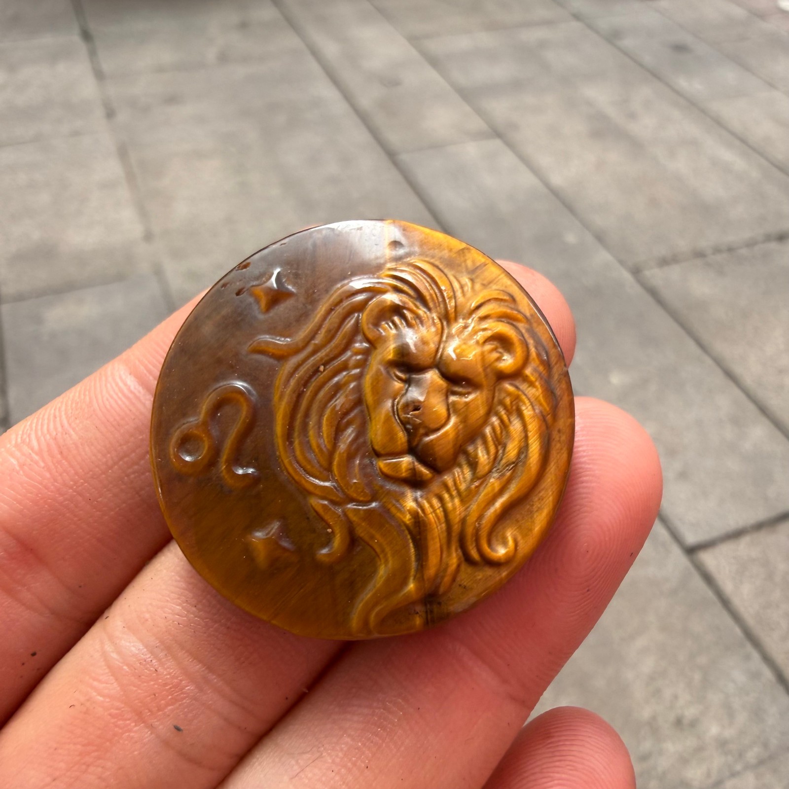 Natural Tiger's eye Lion Quartz Crystal Carved Reiki Healing 1pc