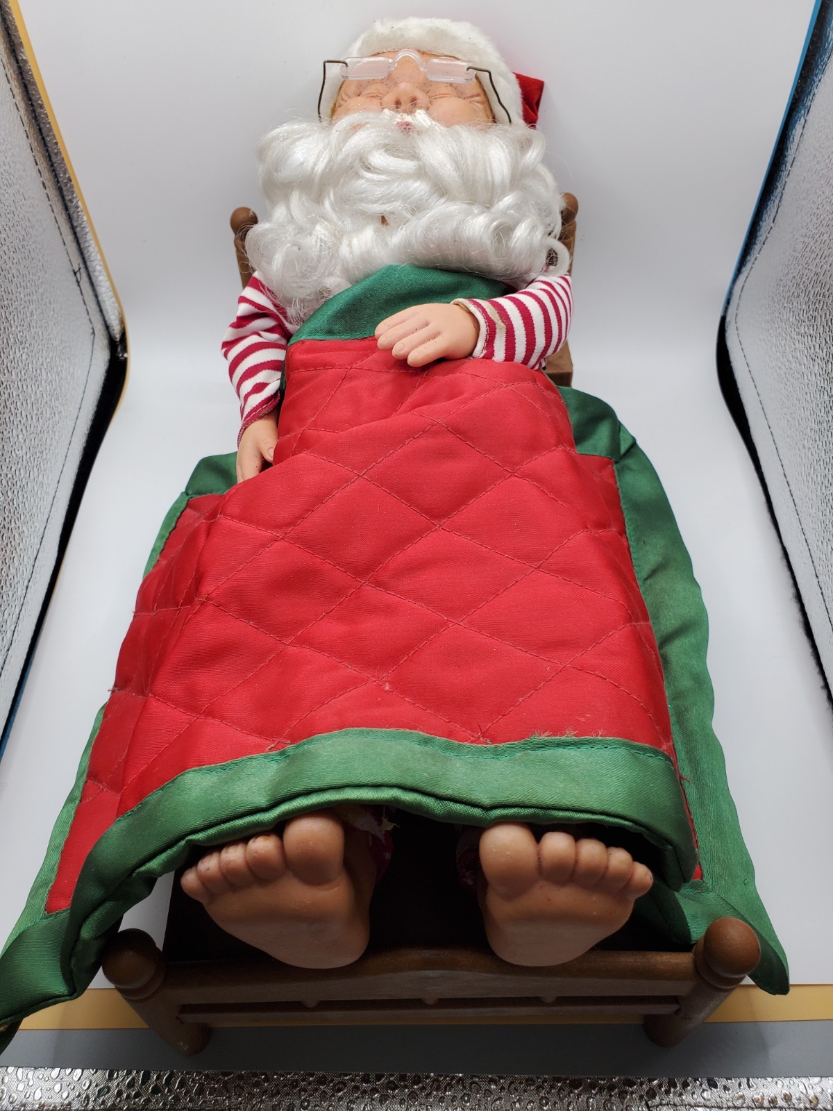 Vintage 1995 Telco Motion-ettes Sleeping Santa Animated Snoring Electric L-809