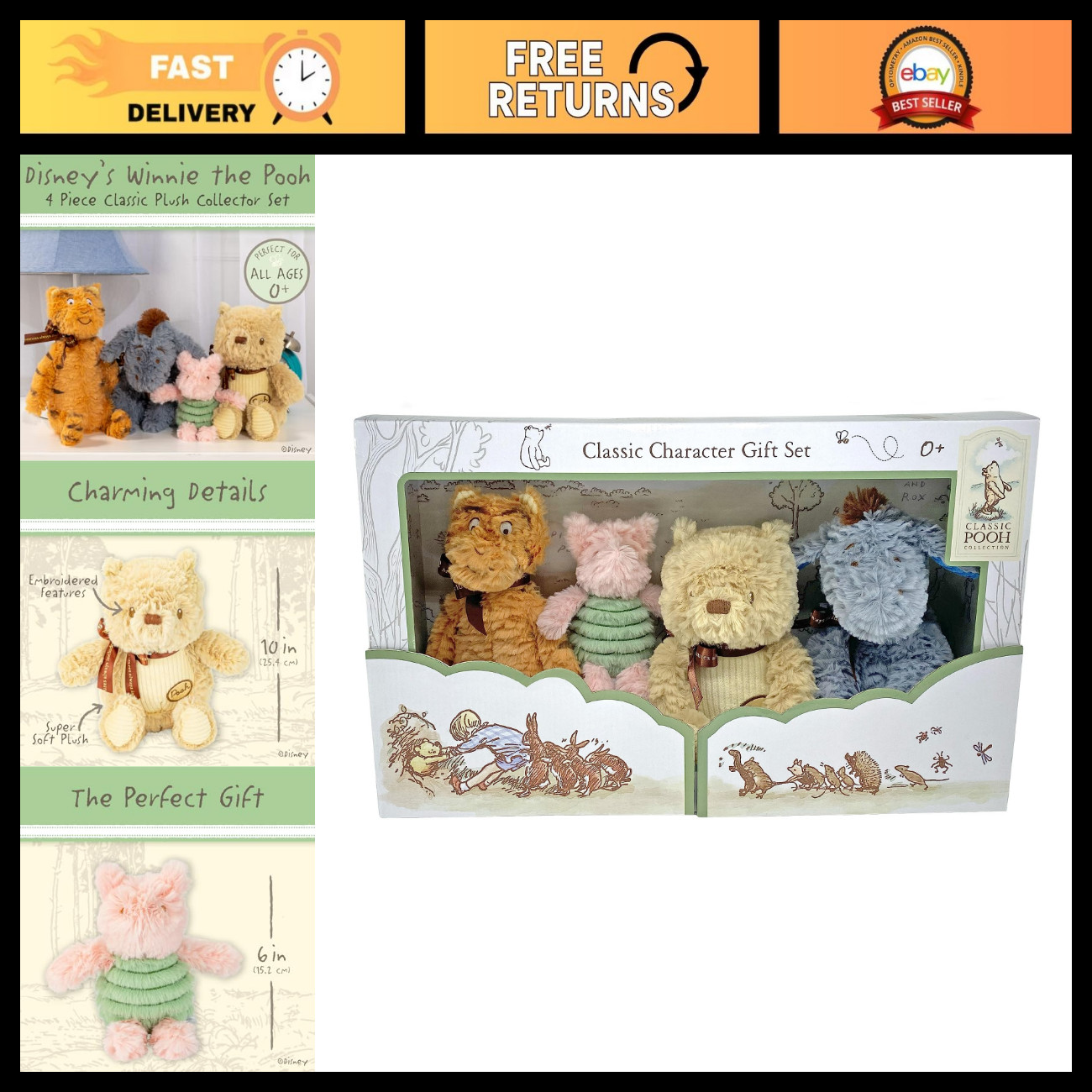 Disney Baby Winnie the Pooh Plush Collector Set - 4 Piece Stuffed Animals for Ki Disney Baby Winnie the Pooh Plush Collector Set - 4 Piece Stuffed Animals for Ki