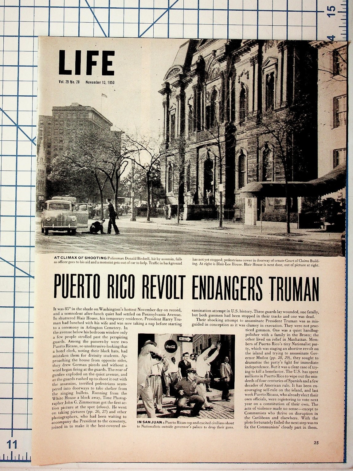 1950 Life Magazine Article: Puerto Rico Revolt & Truman Assassination Attempt 1950 Life Magazine Article: Puerto Rico Revolt & Truman Assassination Attempt
